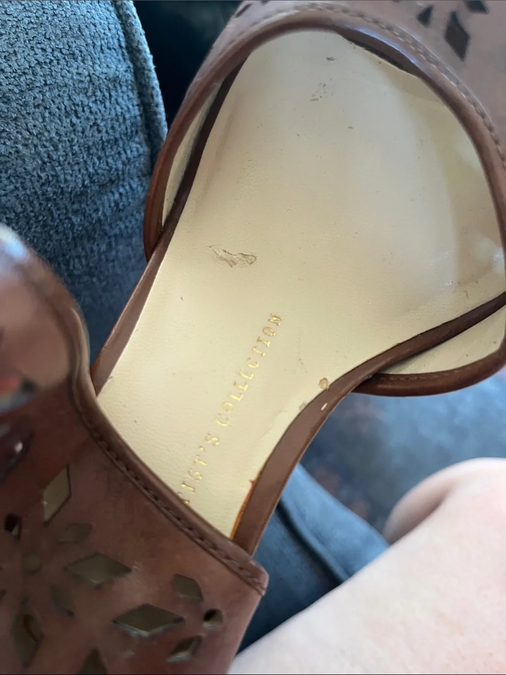 Franco Sarto Women's Brown Cutout Ankle Strap Sandals